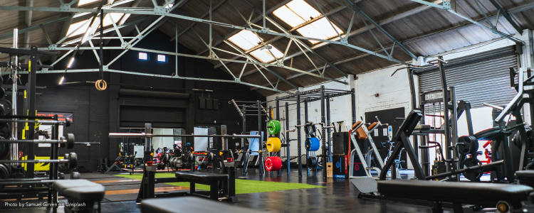 modern equipment and machines at the gym fitness center