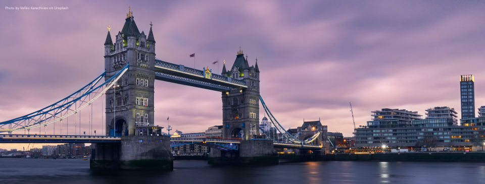 breathtaking daybreak view of Tower Bridge in London