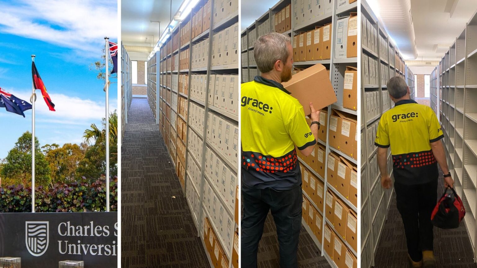 Relocate files and records from the Charles Sturt University’s archival facility
