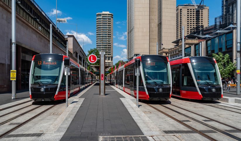 Sydney light rail tram train, NSW, Australia Government